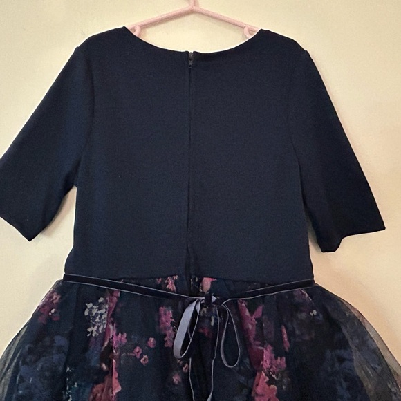 Pink & Violet Girls Sz 12 Navy Blue w/Pink Flowers Party Dress. Fluffy Tulle. - Picture 8 of 10